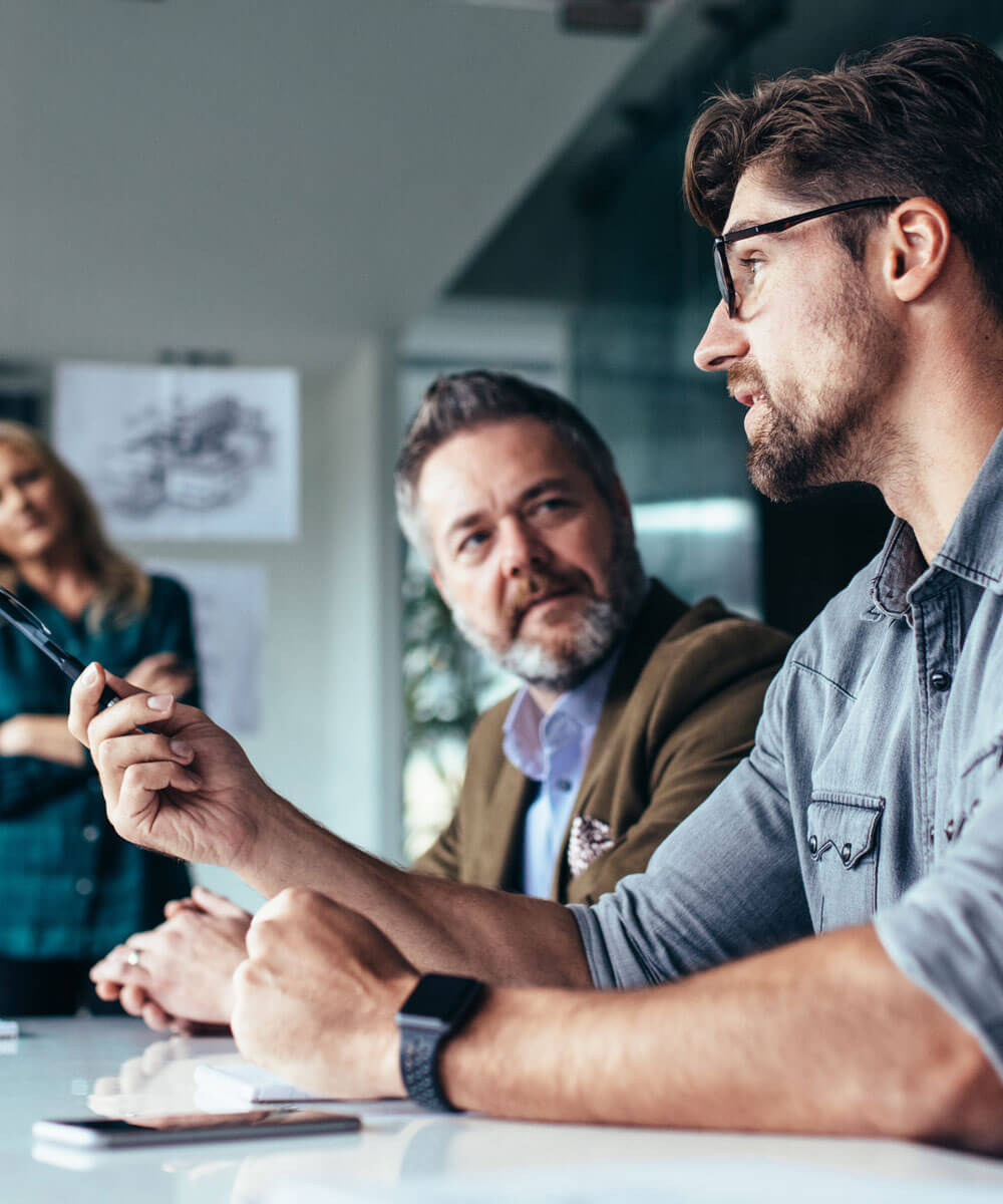 People working together in meeting room