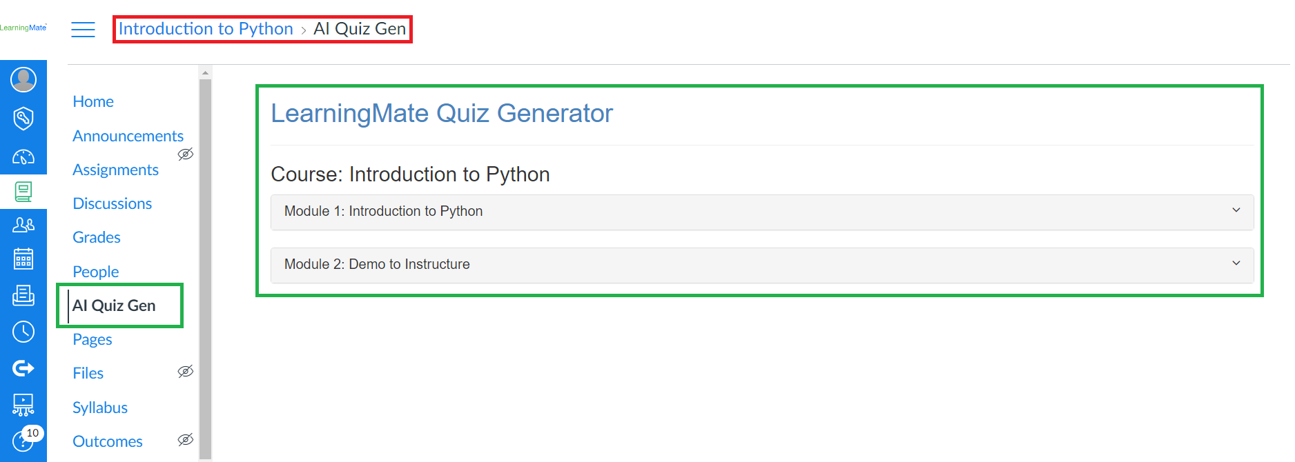 Learningmate Quizz Generator