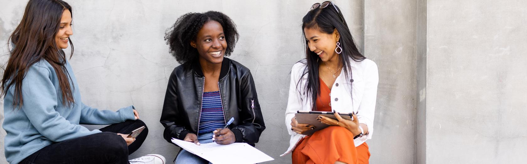 students on tablets