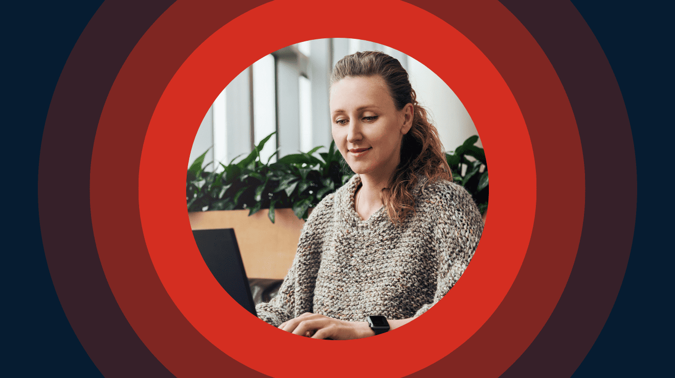 Woman using a laptop