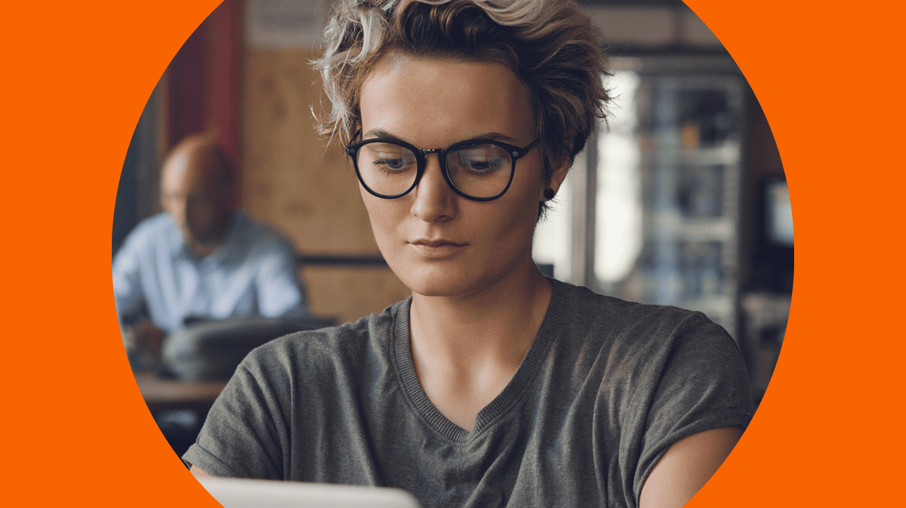 Woman using a laptop