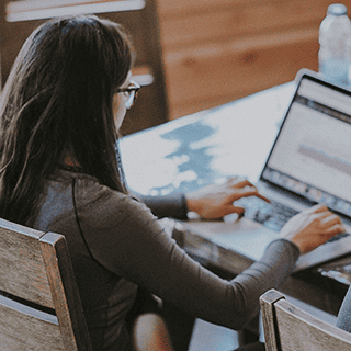 Woman using a laptop