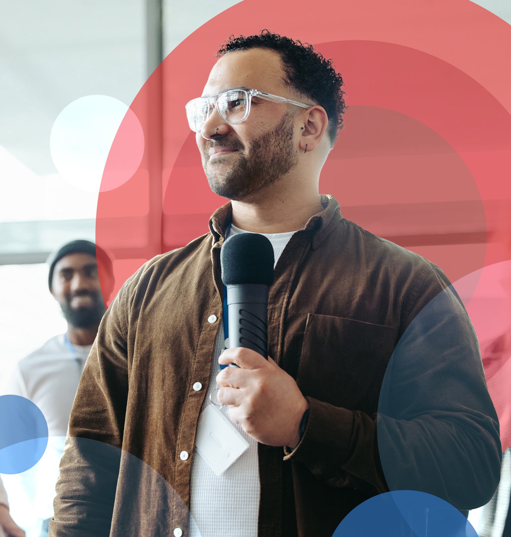 man speaking at event