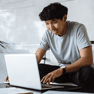 Man using a laptop