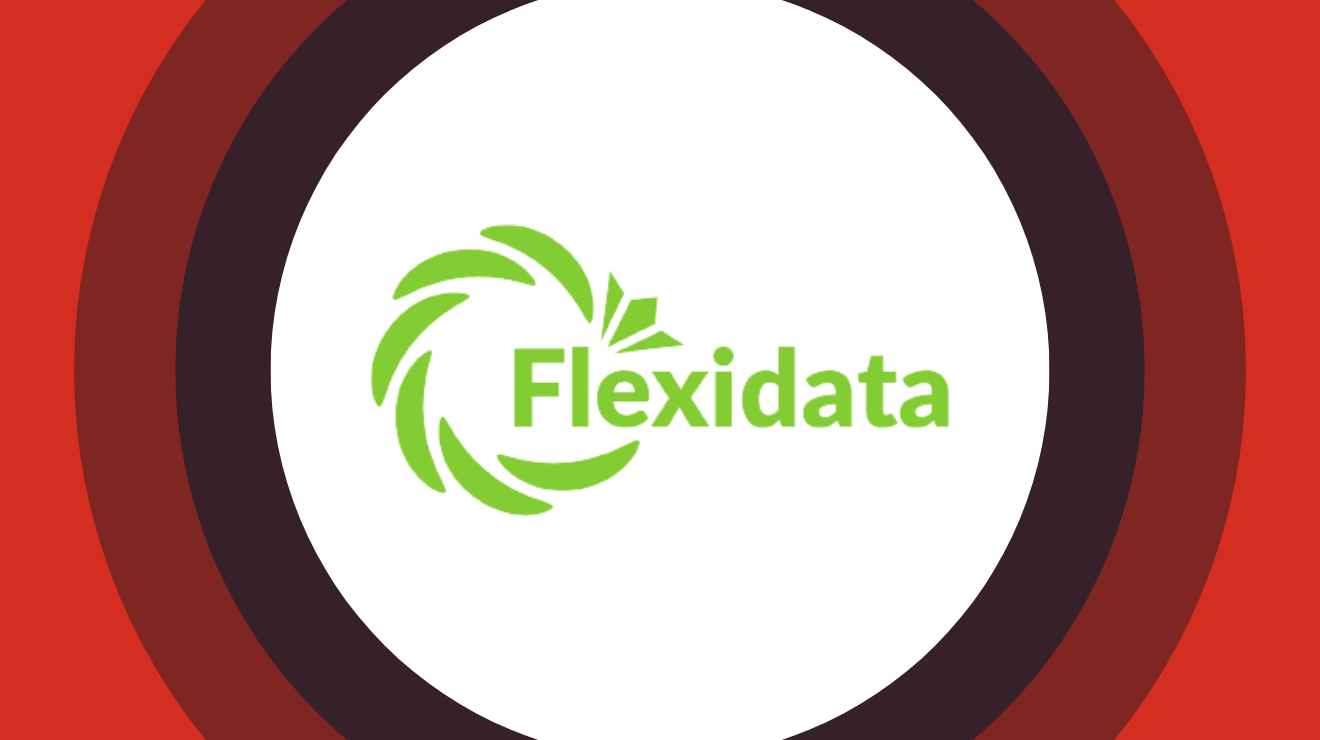 Flexidata, a prominent global leader in data management, showcased through its logo and branding.