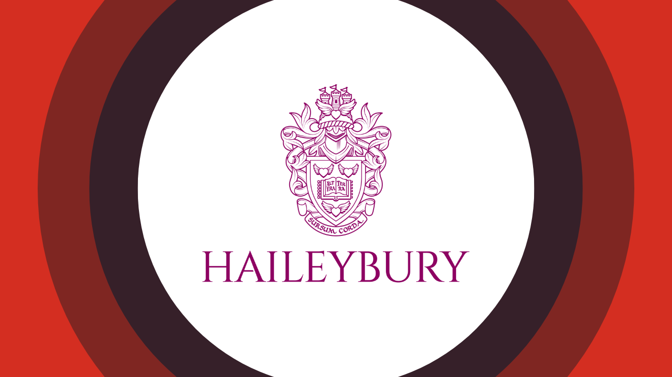 Haileybury's logo featuring a modern design with bold colors and sleek typography.