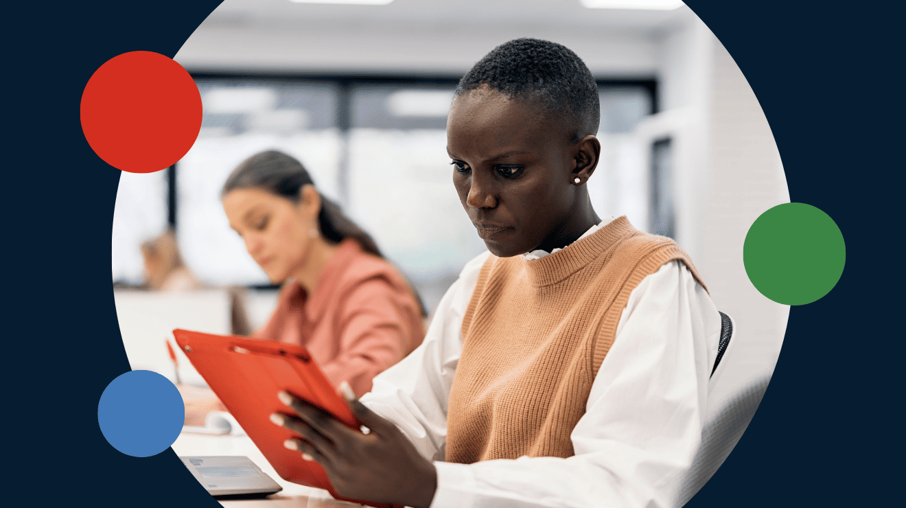 woman using a tablet