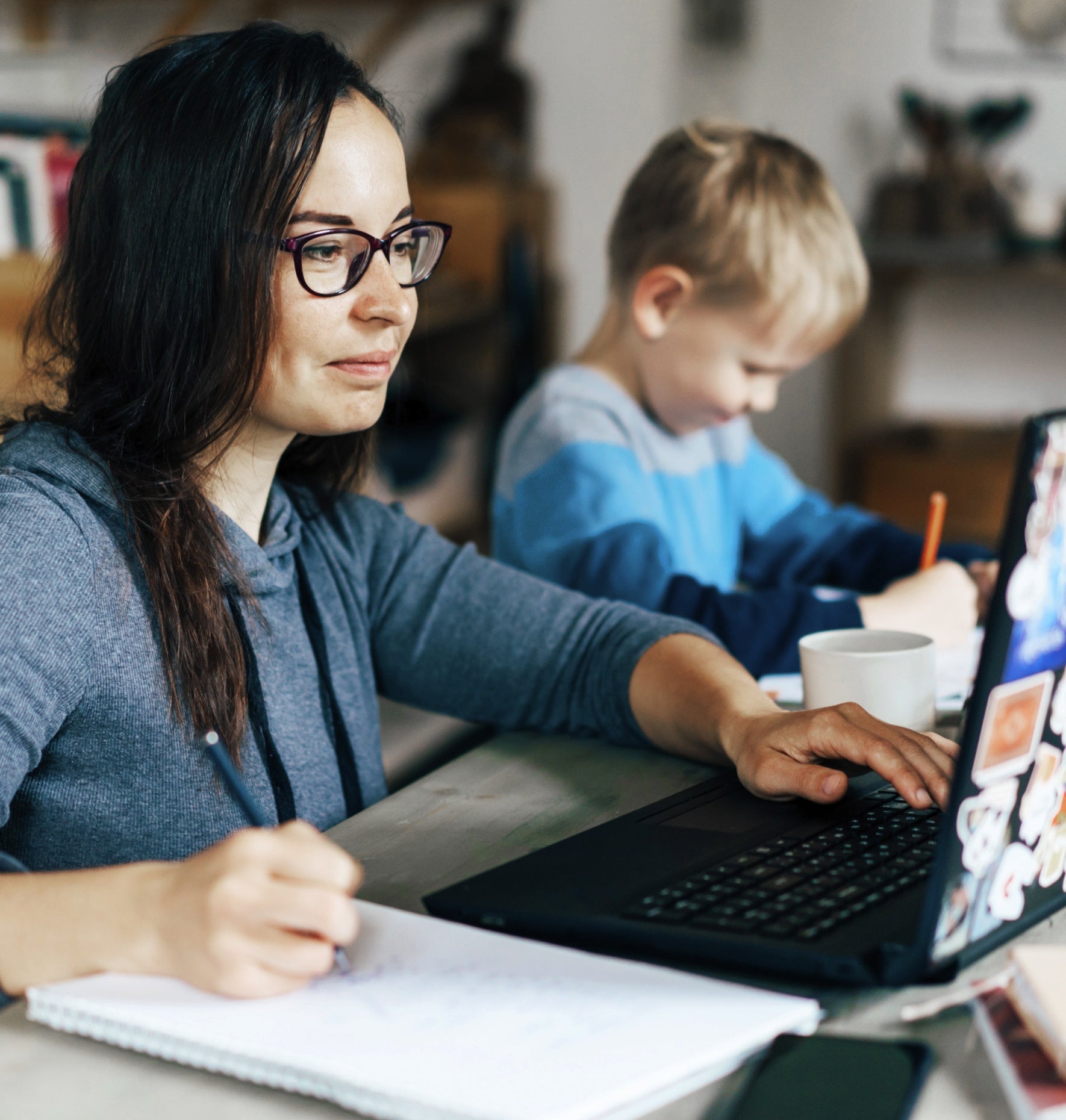 A teacher using Parchment on a laptop