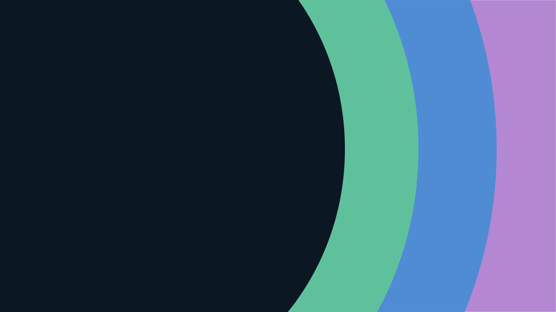 Banner with black, green, blue, and purple circle