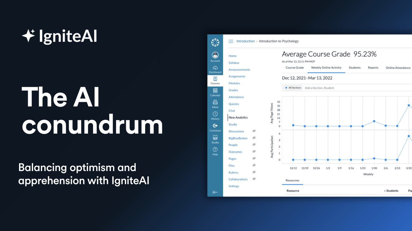 The AI Conundrum: Balancing optimism and apprehension with IgniteAI banner with a small image of Ignite AI