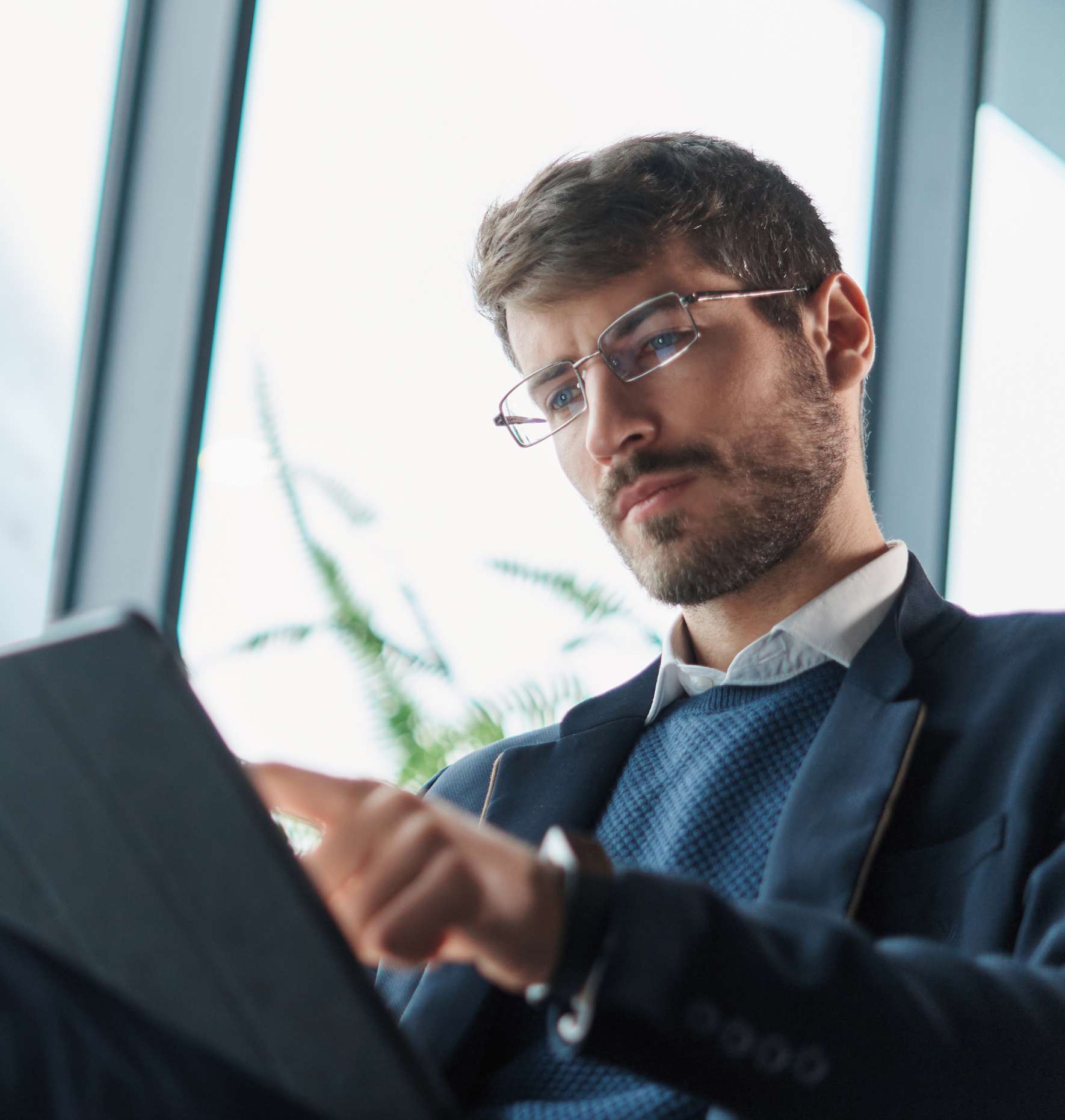 A man using a laptop