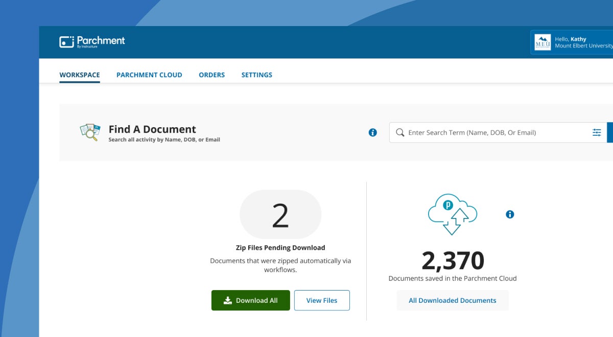 Parchment Solutions Product Preview