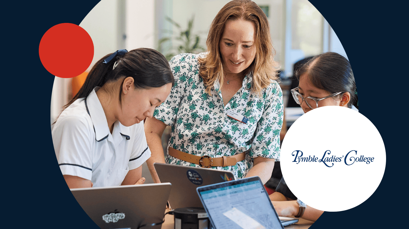 Image of instructor and two students at Pymble Ladies' College