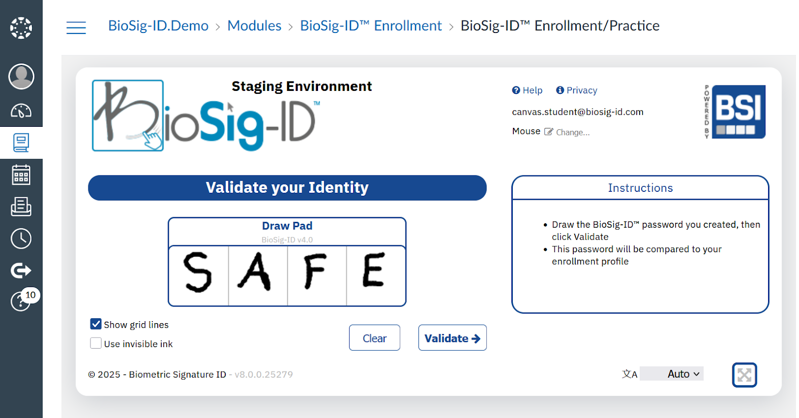 Biometric Signature ID preview