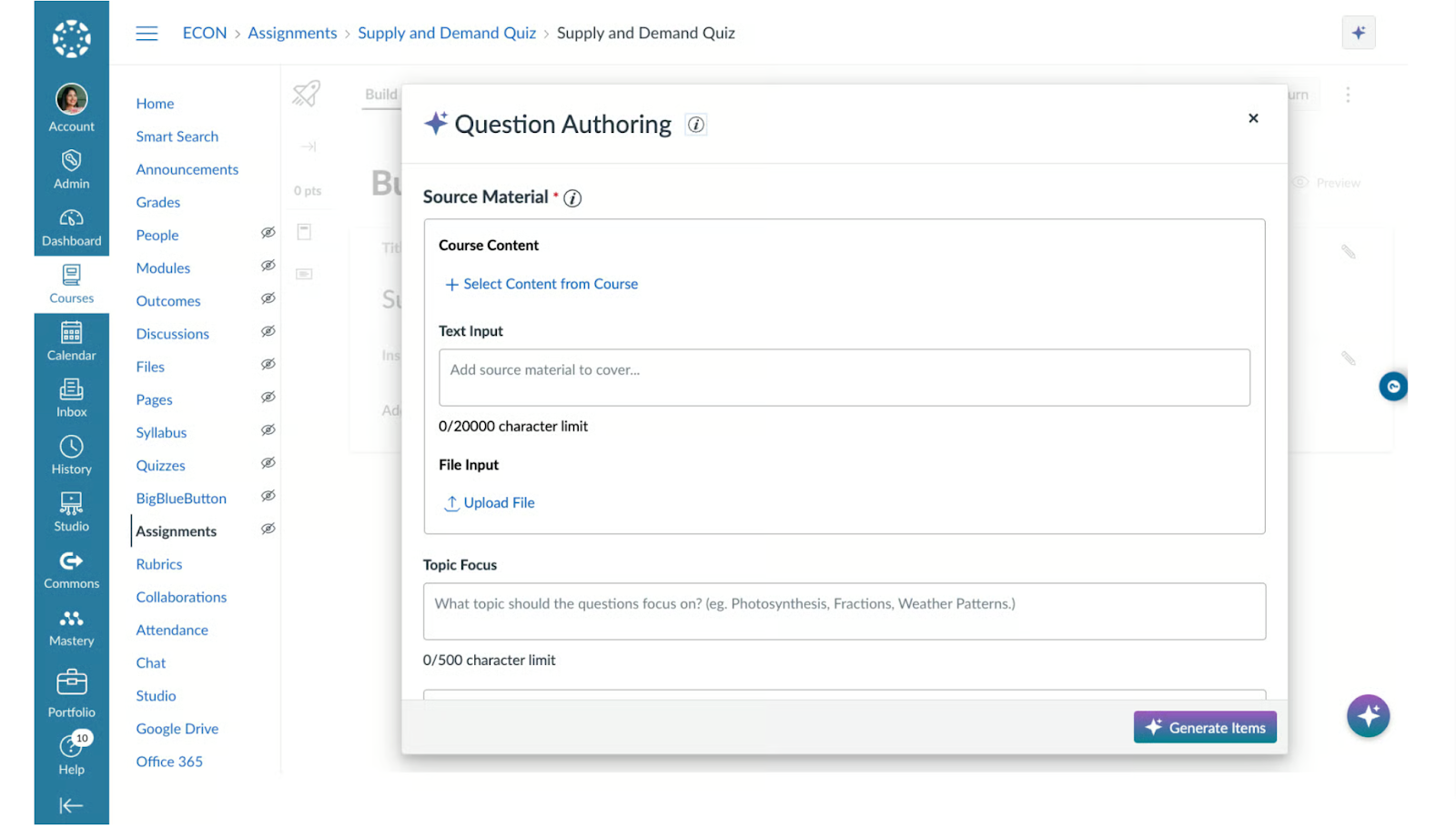 Asistencia para la creación de preguntas