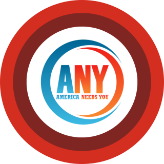 America Needs You logo centered on red and maroon concentric rings.