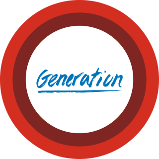 Generation logo centered on red and maroon concentric rings.