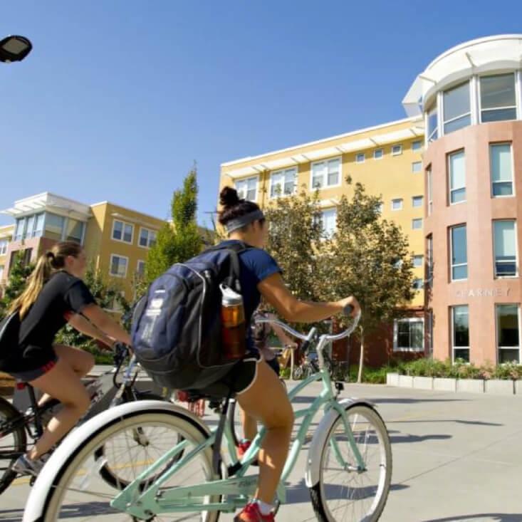 students on bikes