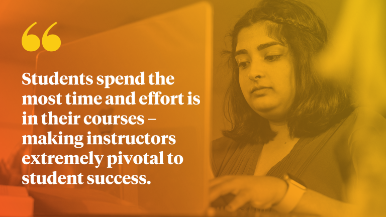 Students spend the most time and effort is in their courses – making instructors extremely pivotal to student success.