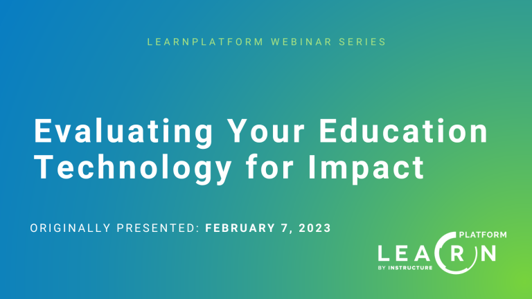 Evaluating your education technology for impact