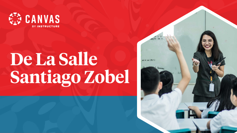 Photo of a teacher at De La Salle Santiago Zobel in front of a classroom of children