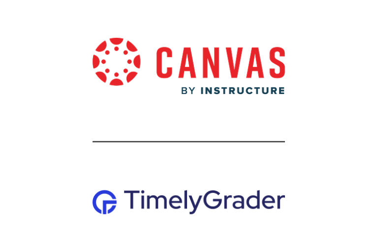 Canvas LMS and TimelyGrader logo lockup