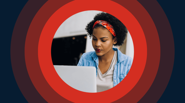 Woman using a laptop