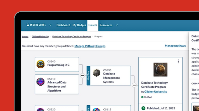 A computer screen showing business and government credentials.