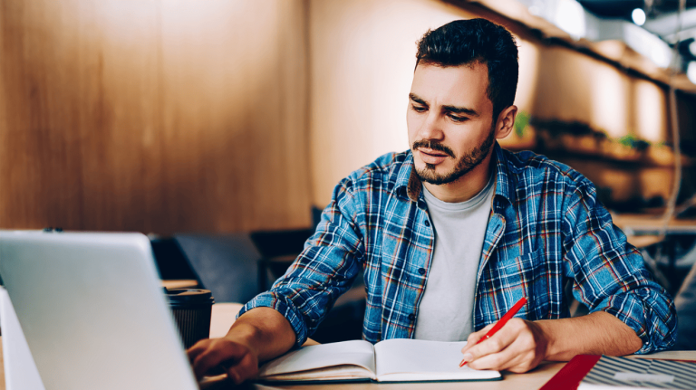 man using a laptop