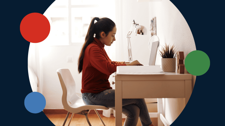 Woman using a laptop