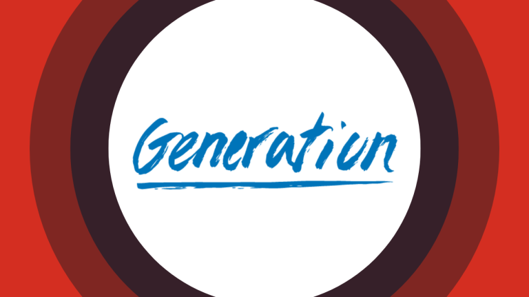 Generation logo centered on red and maroon concentric rings.