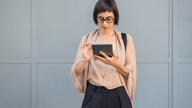 Woman using a tablet