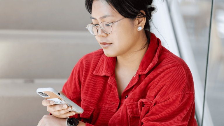 woman using a cellphone