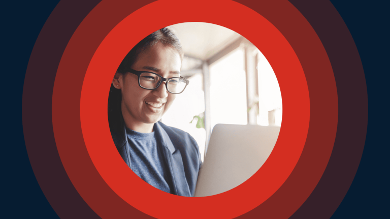 Woman using a laptop