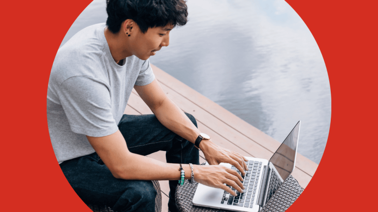 man using a laptop