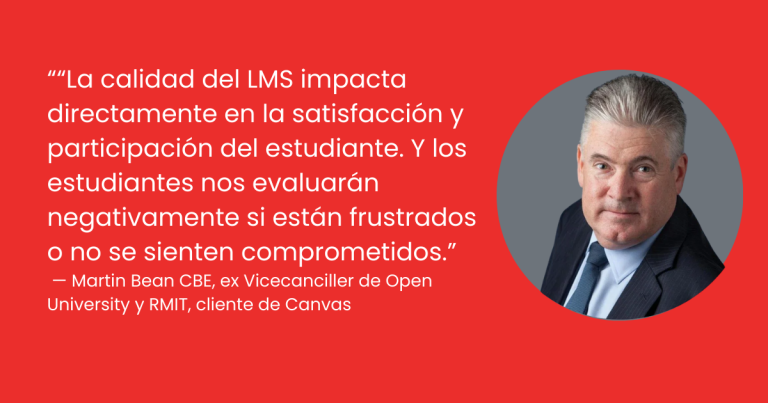 “La calidad del LMS impacta directamente en la satisfacción y participación del estudiante. Y los estudiantes nos evaluarán negativamente si están frustrados o no se sienten comprometidos.”