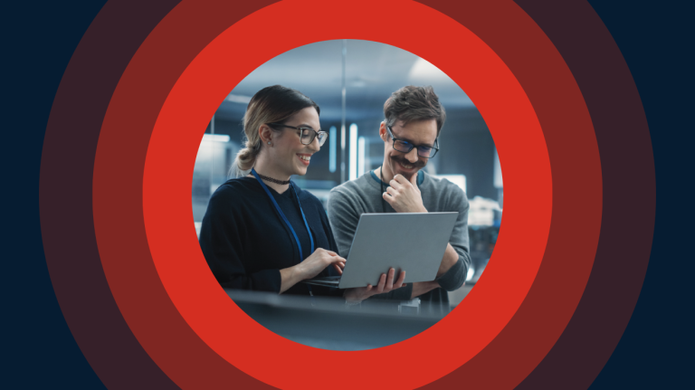 Professionals working on a laptop