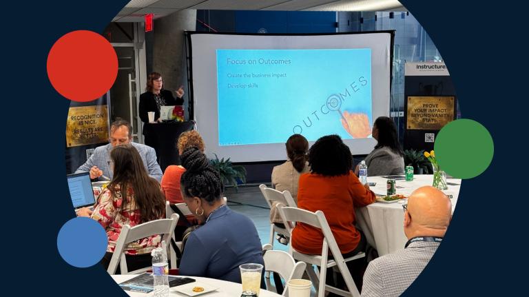 a woman presents to the group at Live & Local in Washington D.C.