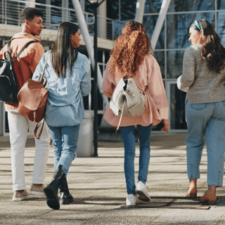 people walking and talking with each other