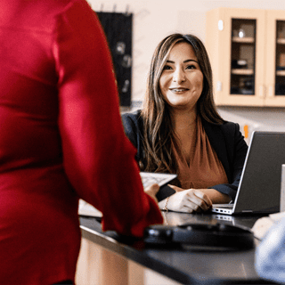 woman smiling