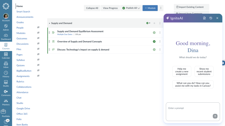 a screenshot of IgniteAI Agent