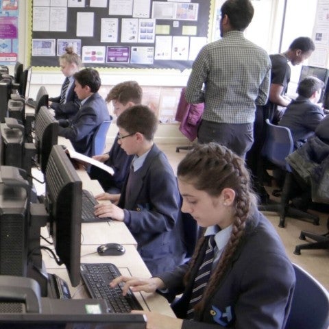 Students working in computer lab