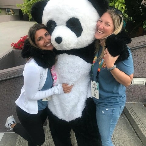 canvas employees with panda