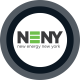New Energy New York logo centered on blue and gray rings