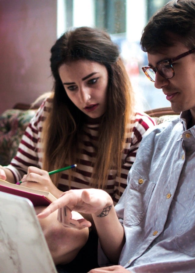 students using Canvas