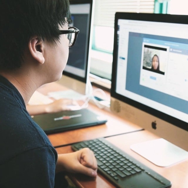 person using Canvas Catalog