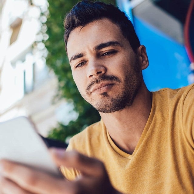 man using device