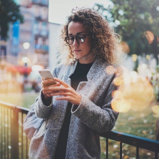 woman using phone