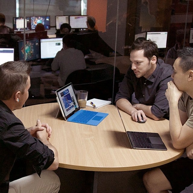 College Students working together on Canvas