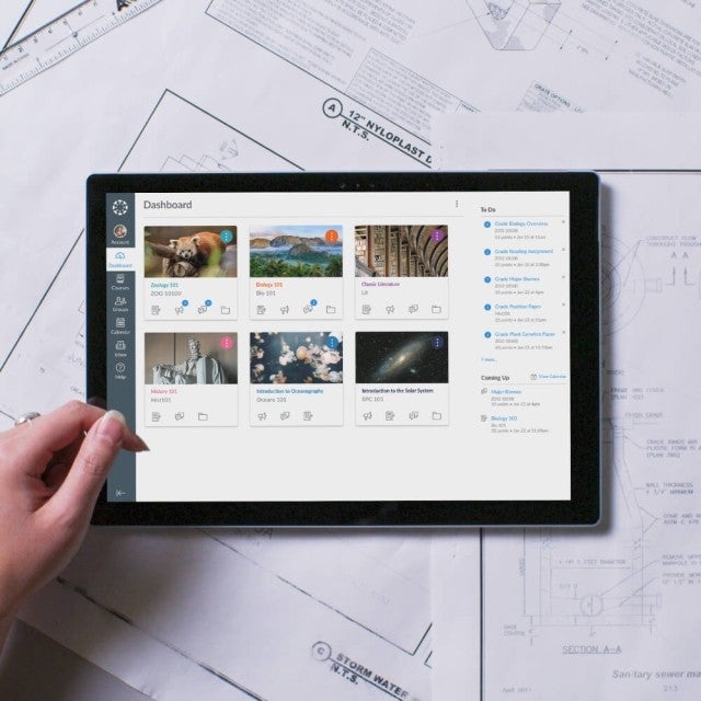 Overhead view of Canvas on tablet